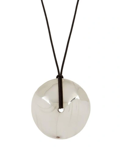 Agmes Silver Large Cora Suede Pendant Necklace