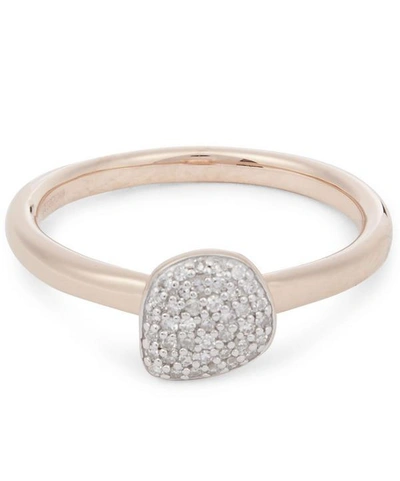 Monica Vinader Rose Gold Vermeil Nura Mini Pebble Diamond Stacking Ring