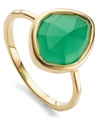 Monica Vinader Gold Vermeil Green Onyx Siren Small Nugget Stacking Ring