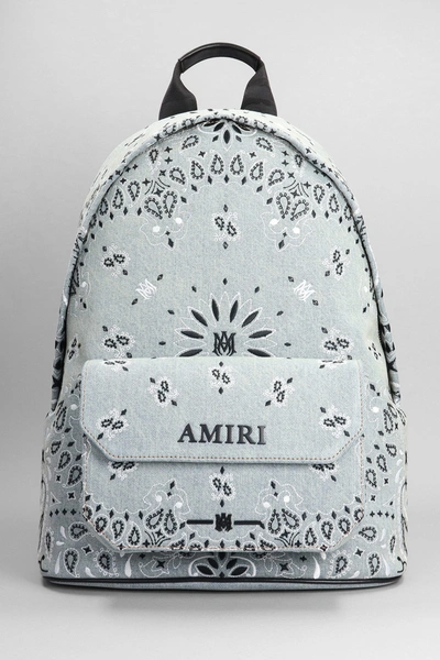 Amiri Bandana Backpack In Blue Cotton