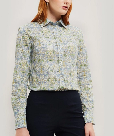 Liberty London Lodden Tana Lawn' Cotton Camilla Shirt In Dark Blue