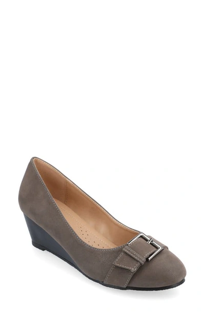 Journee Collection Grayson Wedge Pump In Grey