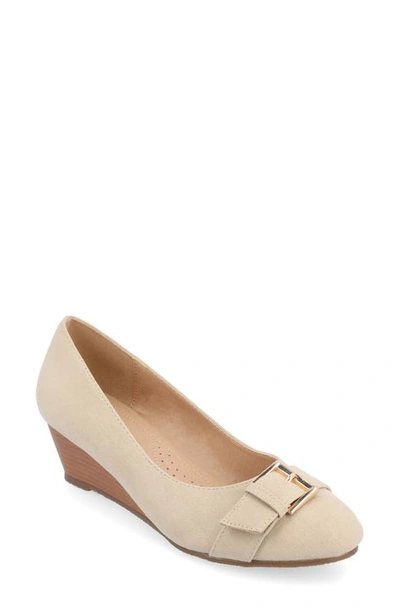 Journee Collection Grayson Wedge Pump In Bone