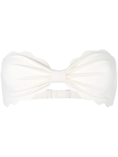 Marysia Antibes Scalloped Bandeau Bikini Top In White