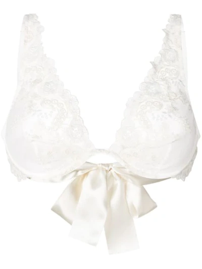 Chite' Crocheted Pattern Bra  In White