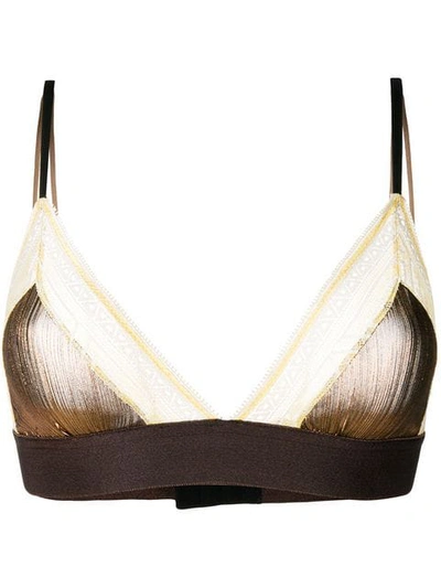 Chite' Metallic Bra Top In Brown