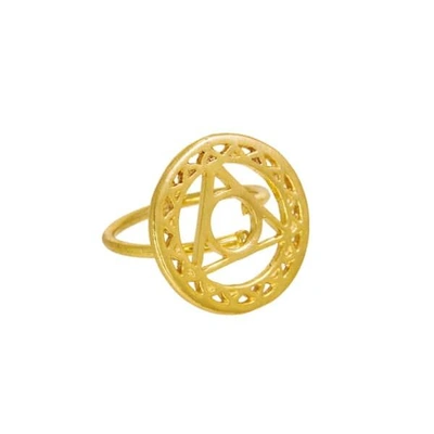 Ottoman Hands Gold Throat Chakra Ring