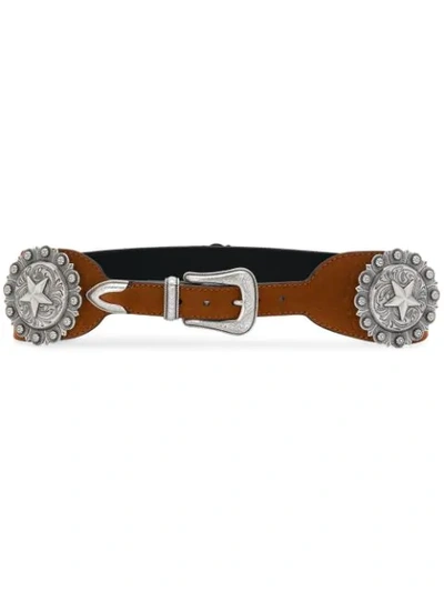 Kate Cate Star Plaque Western Belt - Brown