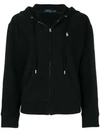 Polo Ralph Lauren Front Logo Zipped Hoodie - Black
