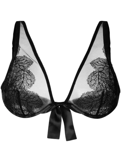 Chite' Lace Pattern Bra  In Black