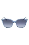 Longchamp 54mm Gradient Cat Eye Sunglasses In Marble Blue