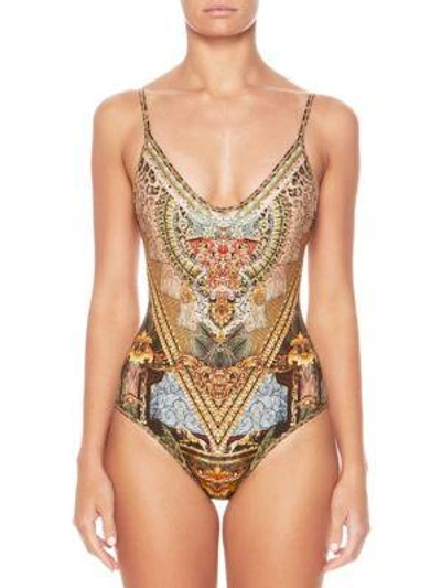 Camilla The Long Way Home Reversible Printed One-piece Swimsuit In The Gypsy Lounge