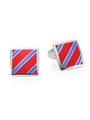 David Donahue Sterling Silver Diagonal Stripe Cufflinks