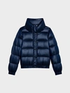Donna Karan Down Puffer Jacket With Funnel Neck In Navy