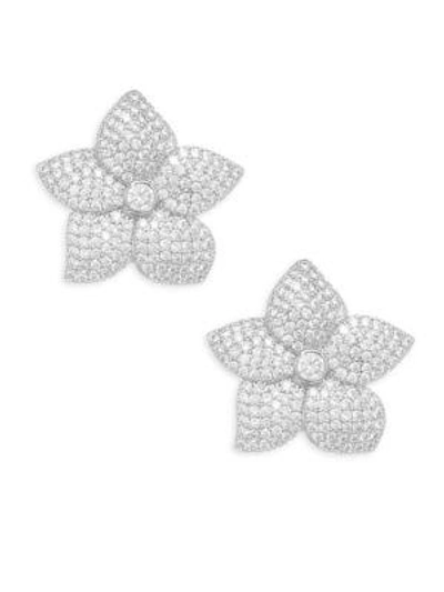 Kate Spade Pavé Bloom Statement Studs In Silver