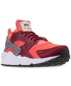 Nike Men's Air Huarache Run Running Sneakers From Finish Line In Gunsmoke/team Red-rush Co