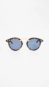 Krewe St. Louis Round Mirrored Sunglasses In Matte Sunday