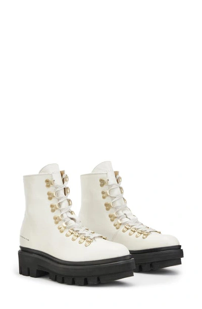 Allsaints Wanda Lug Combat Boot In White