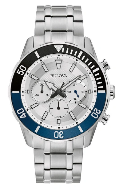 Bulova Chronograph Bracelet Watch, 44mm In Silver