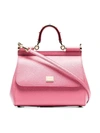 Dolce & Gabbana Pink Leather Sicily Medium Leather Shoulder Bag