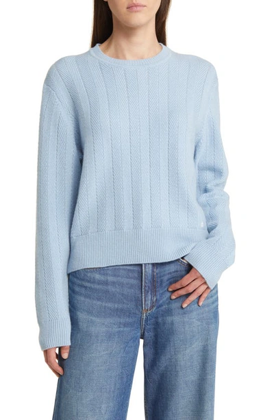 Rag & Bone Women's Durham Herringbone Cashmere Sweater In Light Blue