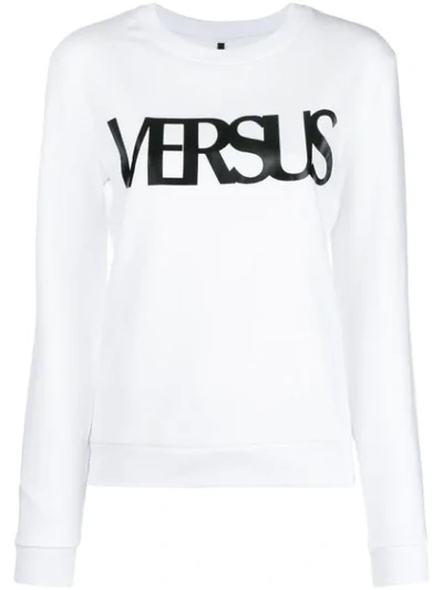 Versus Logo Crew Neck Sweatshirt In White