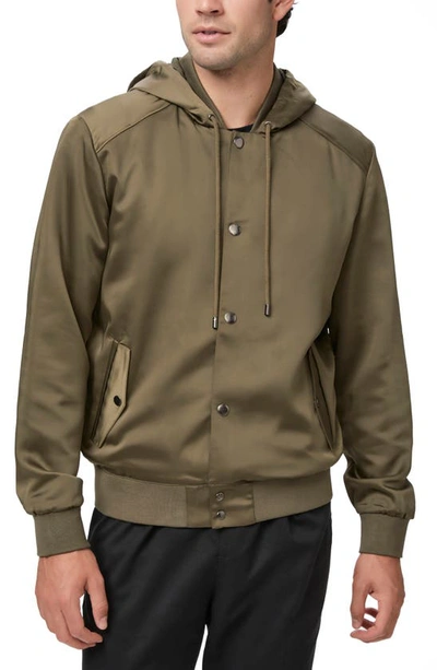 Paige Men's Reyes Hooded Bomber Jacket In Weeping Willow