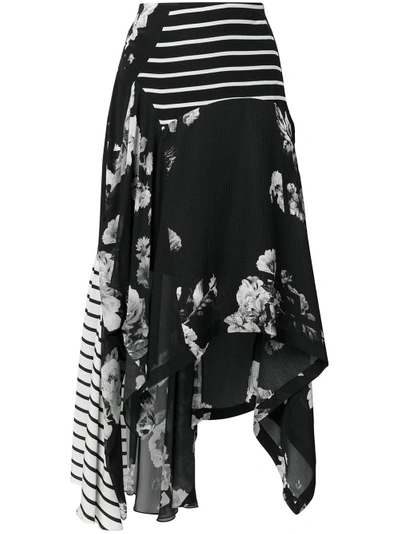 Preen By Thornton Bregazzi Contrast Panel Skirt In Black