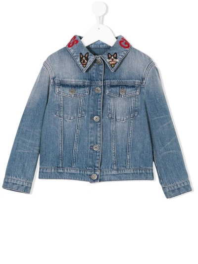 Gucci Embroidered-collar Denim Jacket