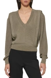 Dkny Flange Sweater In Light Fatigue Heather