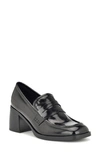 Nine West Avalia Penny Loafer Pump In Black Patent - Faux Patent Leather