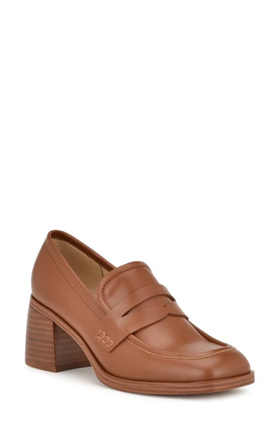 Nine West Avalia Penny Loafer Pump In Cognac