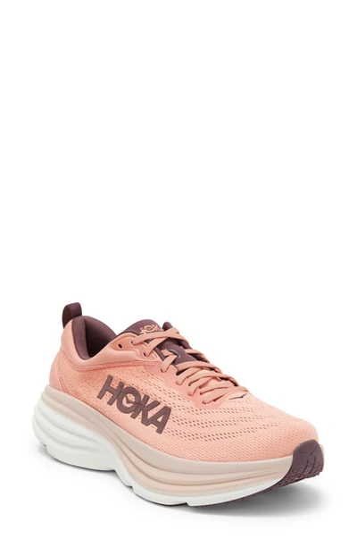 Hoka Bondi 8 Running Shoe In Earthenware / Pink Clay