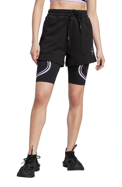 Adidas By Stella Mccartney Organic Cotton French Terry Shorts In Black