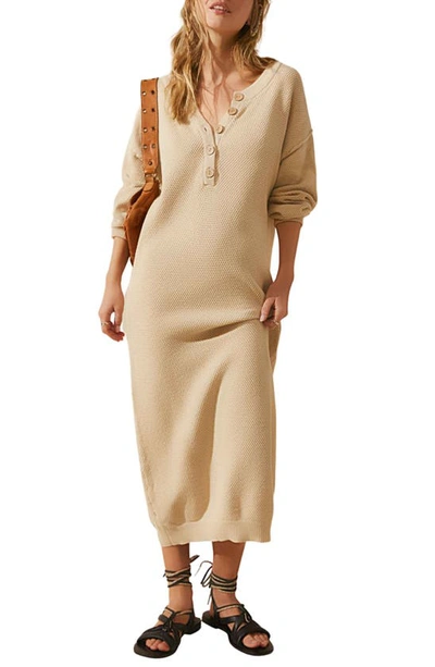burgundy red long sleeve dress Cielo Mock Neck Long Sleeve Ribbed Mid Dress