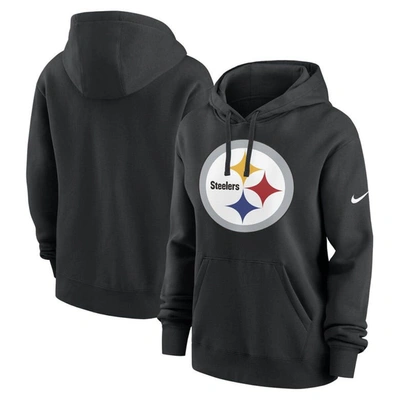 Nike Women's Logo Club (nfl Pittsburgh Steelers) Pullover Hoodie In Black