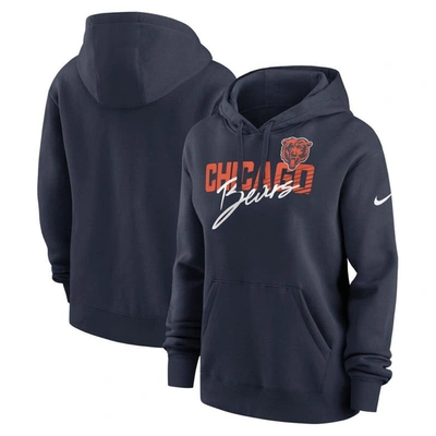 Nike Women's Wordmark Club (nfl Chicago Bears) Pullover Hoodie In Blue