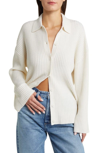 Reformation Fantino Recycled Cashmere Blend Cardigan In Gossamer