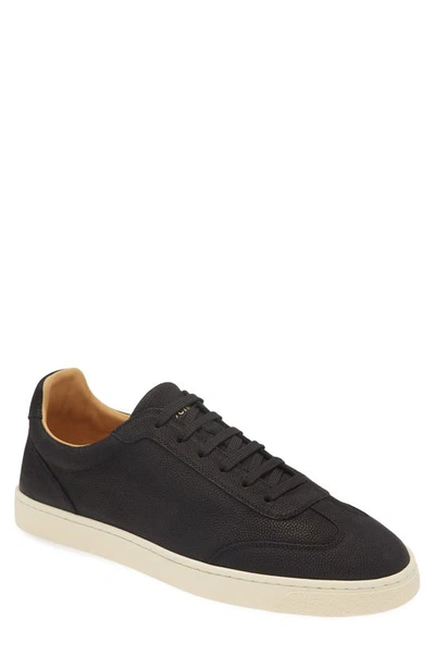 Brunello Cucinelli Grained Nubuck Low Top Sneaker In Black