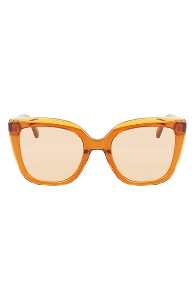 Longchamp Le Pliage 53mm Gradient Rectangular Sunglasses In Honey/ Orange