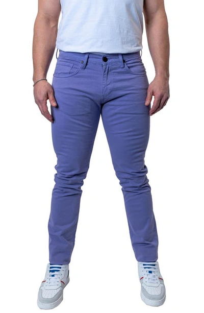 Maceoo Athletic Fit Stretch Jeans In Purple