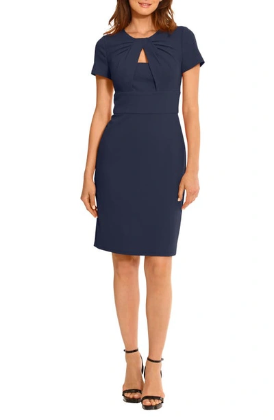 Maggy London Cutout Sheath Dress In Blue