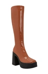 Katy Perry The Heightten Knee High Platform Boot In Butterscotch - Polyurethane And Polyeste