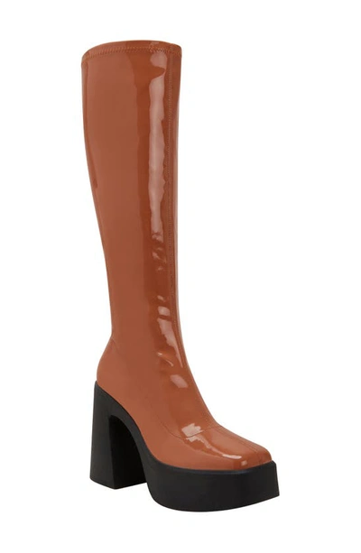 Katy Perry The Heightten Knee High Platform Boot In Butterscotch - Polyurethane And Polyeste