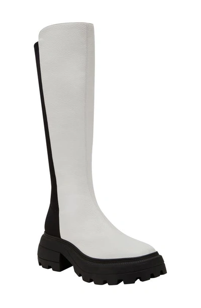 Katy Perry The Geli Knee High Platform Boot In Optic White -polyurethane And Polyester