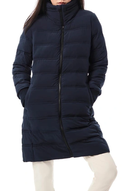 Bernardo Stand Collar Puffer Jacket In Navy