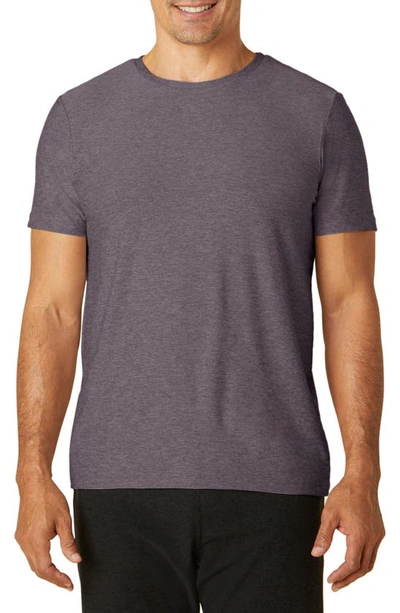 Beyond Yoga Featherweight Always Beyond Performance T-shirt In Purple Fossil Grey Heather