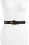 Madewell Medium Perfect Leather Belt In True Black/ Gold