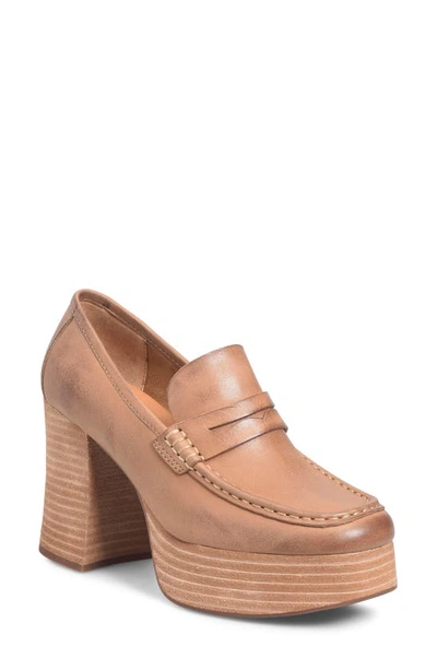 Kork-ease Barbara Platform Penny Loafer Pump In Brown F/ G