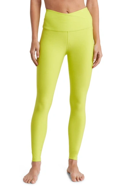 Beyond Yoga At Your Leisure High Waist Leggings In True Chartreuse Heather